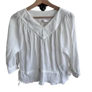 SeeByChloe georgette chiffon crystal white‎ blouse size 36